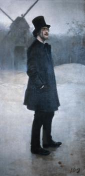 Ramon Casas, Le Bohème, le poète de Montmartre, 1891, Öl auf Leinwand,  Courtesy Northwestern University Library