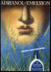 Herbert Bayer, Reklame für Adrianol-Emulsion gegen Heuschnupfen, 1934, Vierfarbendruck © Bauhaus-Archiv Berlin, VG Bild-Kunst, Bonn 2014 