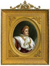 Marie Victoire Jaquotot, Napoleon I. im Krönungsgewand – Gemälde auf Porzellan © Fondation Napoléon – Patrice Maurin-Berthier