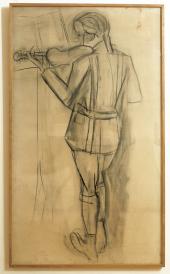 Henri Matisse, Der Violonist, 1918, Kohle auf Leinwand, Musée départemental Matisse, Le Cateau-Cambrésis © Succession Henri Mati