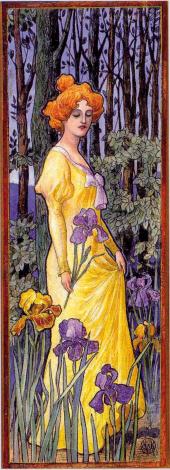 Jean-Jacques Waltz (Hansi), Die Frau mit Iris, 1900, Musée Hansi, Riquewihr