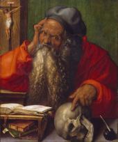 Albrecht Dürer (1471–1528) - Der heilige Hieronymus im Studierzimmer, 1521, Eichenholz, Museu Nacional de Arte Antiga, Foto: José Pessoa
