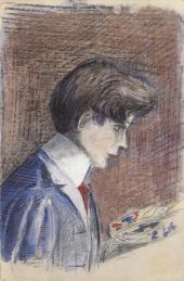Egon Schiele, Selbstbildnis mit Palette, 1905, ­Leopold Museum