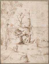 Hieronymus Bosch: Der Baummensch, um 1505; Feder in Braun