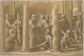 Francesco Mazzola, gen. il Parmigianino Petrus und Johannes heilen einen Lahmen an der Schönen Pforte des Tempels
