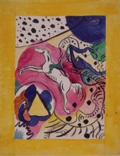  Wassily Kandinsky Entwurf für den Umschlag des Almanach, 1911  Aquarell, Tusche und Bleistift auf Papier Städtische Galerie im 