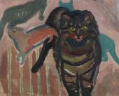 Maria Lassnig, Katze, ohne Datum