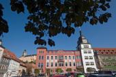 Foto: Markt Rudolstadt mit Blick auf die Heidecksburg