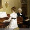 Femmes musicales – Frauen in der Musik des 19. Jahrhunderts - Bild: Die Klavierstunde - Ölgemälde von Edmund Leighton - 1896 - privat