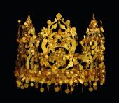 Krone, Tillya Tepe, Grab VI, 2. Viertel des 1. Jh.s n. Chr., Gold, zersetzter Türkis, Afghanisches Nationalmuseum, Kabul © Thier