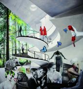 Constantin ­Schroeder, Treppe, 2012, Öl auf Leinwand, CCA&A Gallery, Wohltorf-Hamburg