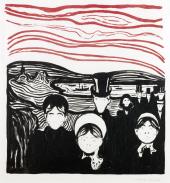 Edvard Munch, Angst, 1896, Lithografie auf Velinpapier, Privatsammlung © The Munch Museum/The Munch-Ellingsen Group/2013, ProLitteris, Zürich