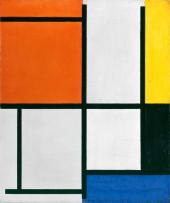 Piet Mondrian (1872–1944), Tableau 3, avec orange-rouge, jaune, noir, bleu et gris, 1921, Öl auf Leinwand, Emanuel Hoffmann-Stiftung, Depositum in der Öffentlichen Kunstsammlung Basel 1941, Photo: Kunstmuseum Basel, Martin P. Bühler 