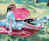 Oleksii Shovkunenko, An einem sonnigen Tag, 1954, Öl auf Leinwand, private Sammlung