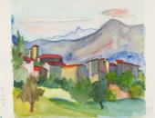 Hermann Hesse, Abendlicht, 11. Juli 1925, Grafit und Aquarell, Fondazione Hermann Hesse Montagnola, Depositum Privatsammlung © Hermann Hesse-Editionsarchiv Volker Michels, Offenbach am Main