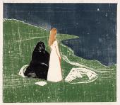 Edvard Munch, Frauen am Meeresufer, 1898, Holzschnitt auf Velinpapier, Privatsammlung © The Munch Museum/The Munch-Ellingsen Group/2013, ProLitteris, Zürich