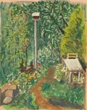 Hermann Hesse, Vogelhäuschen mit Tisch, 1918, Aquarell, Privatbesitz © Hermann Hesse-Editionsarchiv Volker Michels, Offenbach am Main
