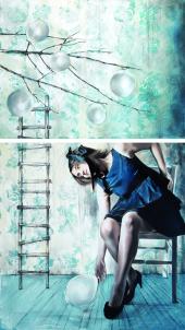 Elisa Anfuso, Attesa, 2011, Öl auf Leinwand, Diptychon, ­Galerie Augustin, Innsbruck+Wien