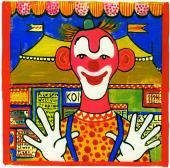 Lothar-Günther Buchheim, Clown, 1945, Hinterglasbild © Buchheim Museum