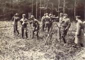Bild: Frontbesuch Kaiser Karl mit Zar Ferdinand und Kronprinz Boris, 1916