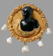 Kameo mit dem Brustbild eines Mohren (Enseigne) Mailand, um 1530/1540 Gold, Onyx, Smaragd, Perlen © Kunsthistorisches Museum Wie