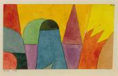 Paul Klee, Mit d. mauven Dreieck, 1914, Aquarell und Bleistift auf Papier auf Karton, Dauerleihgabe aus Privatbesitz, Franz Marc