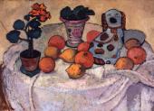 Bild: Paula Modersohn-Becker, Stillleben mit Orangen und Steinguthund, 1907, Öl auf Leinwand, Landesmuseum Oldenburg