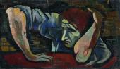 Rudolph G. Bunk, Mann vor der Mauer, um 1935/36, Öl auf Leinwand, Foto: AFD Atelier für Fotografie und Druckvorlagen, Köln © Bojana Denegri und Thomas Bunk, Sammlung Gerhard Schneider, Olpe