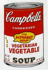 Campbell’s Soup II, 1987, Farbserigrafie auf ­Karton, 81 x 48 cm © The Estate and Foundation of Andy Warhol. Mit freundlicher Genehmigung der ­Galerie Michael Schultz, Berlin