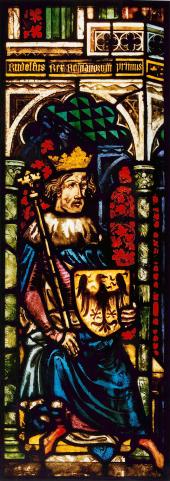 Glasfenster Sankt Stepfan, König Rudolf I., um 1390