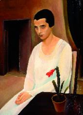 Bild: Sergius Pauser, Dame in Weiß, 1927, Germanisches Nationalmuseum, Nürnberg