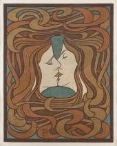 Der Kuss, Farbholzschnitt, Original 1898, ­Sammlung Schröder