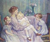 Jena: Théo van Rysselberghe, Madame van de Velde und ihre drei Töchter, 1903, Öl auf Leinwand