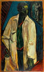 Selbstbildnis im Atelier, Öl auf Leinwand, 1949, (Privatbesitz) © Roland Paulitsch