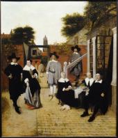 InvNr 715 Hooch Pieter de Bildnis einer Delfter Familie