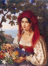 Adolf Senff, Bildnis einer Italienerin, 1840