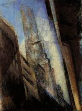 Lyonel Feininger Manhattan II, 1940, Ausstellung Lyonel Feininger: Zurück in Amerika 1937 – 1956, Stiftung Moritzburg - Kunstmus
