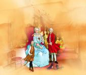 Illustration Kaiserin Maria Theresia und ihre Kinder