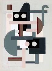 Willi Baumeister, Abstraktion auf Hellgrau, 1927