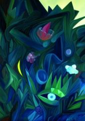Die wunderbare Welt des F. ,  Öl auf Leinen, 100 x 70 cm, 2005