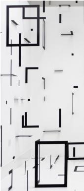 Esther Stocker, Untitled, 2009 (Detail) INSTALLATIONSANSICHT „BEYOND THESE WALLS“, SOUTH LONDON GALLERY, LONDON, 2009 
