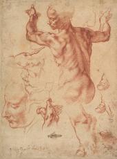 Albertina - Exklusiver Workshop - Aktzeichnen wie Michelangelo - Michelangelo Buonarroti | Studien für die Libysche Sibylle, um 1510/11 | The Metropolitan Museum of Art, New York, Purchase, Joseph Pulitzer Bequest, 1924, inv. no. 24.197.2