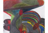 Fokusführung – Passiv oder aktiv? Frauendarstellungen in Gugging - Johann Hauser, Nackte Frau mit Hut(Detail), 1986, Diamond Collection, Wien; Werk und Foto © Privatstiftung – Künstler aus Gugging