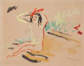 Erich Heckel, Fränzi sitzend, 1909, Aquarell