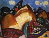 Georg Heck, Mainlandschaft am Hafen, ca. 1936, Kulturkreis Georg Heck e.V., Frankfurt