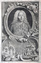 Jacob Houbraken, Georg Friedrich Händel, 1738, Stadtarchiv Halle; Ausstellung Georg Friedrich Händel im Bilde. Wanderungen eines