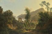 Joseph Rebell, Ansicht der Stadt Vietri mit Blick auf den Meerbusen von Salerno, 1819