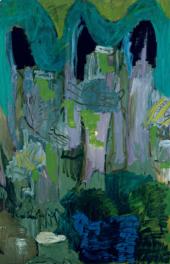 Wald-Variation I, 1989 Öl auf Leinwand 200 x 130 cm Sammlung Caisa und Åke Skeppner