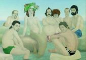 Leipziger am Meer, 1975-79  Ei-Tempera und Öl auf Hartfaser  122 x 172 cm  Galerie E. K., Leipzig