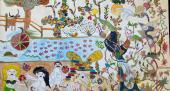 Kilinc Savaş, Withold und Seine zwei Gatinen im Paradies, Acryl auf Leinweind - Künstlerische Potenziale – Inklusion im Museum, Vier Kunsthistorikerinnen im Gespräch